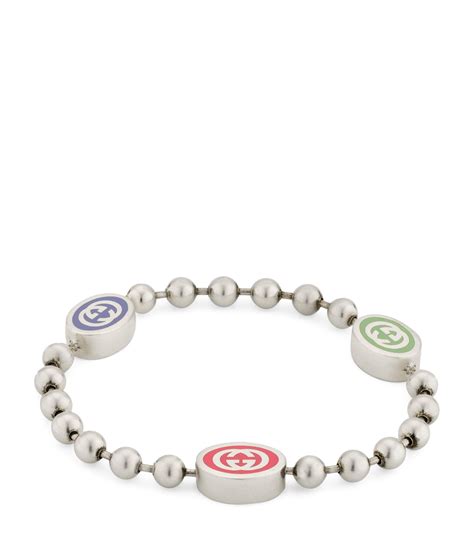 gucci silver boule chain bracelet.